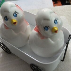 Target White and Red Ceramic Chick Salt and Pepper Shakers